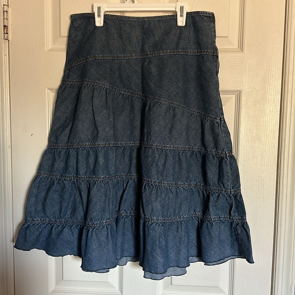 Dkny Blue Midi Skirt